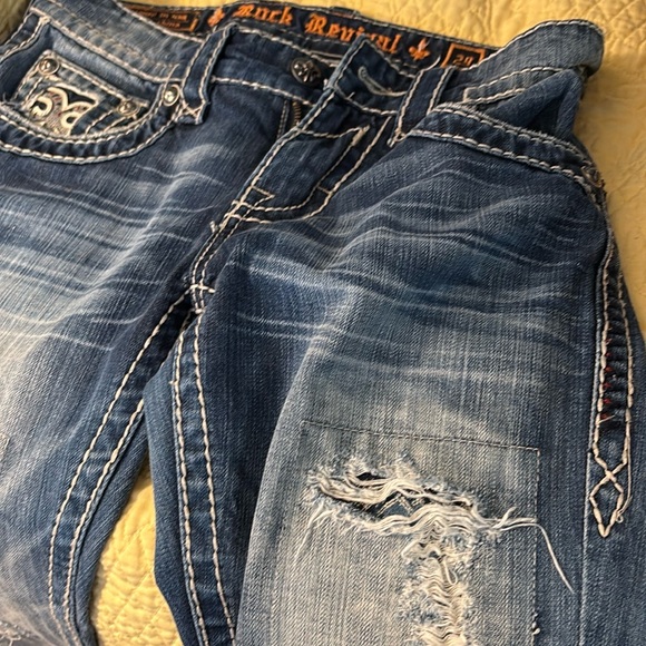 SZ 29 Slim/Straight. Rock Rivival Distrssed Jeans - Picture 2 of 6